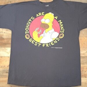 Vintage 1997 The Simpsons Homer Simpson T-Shirt Screen Stars XL Black